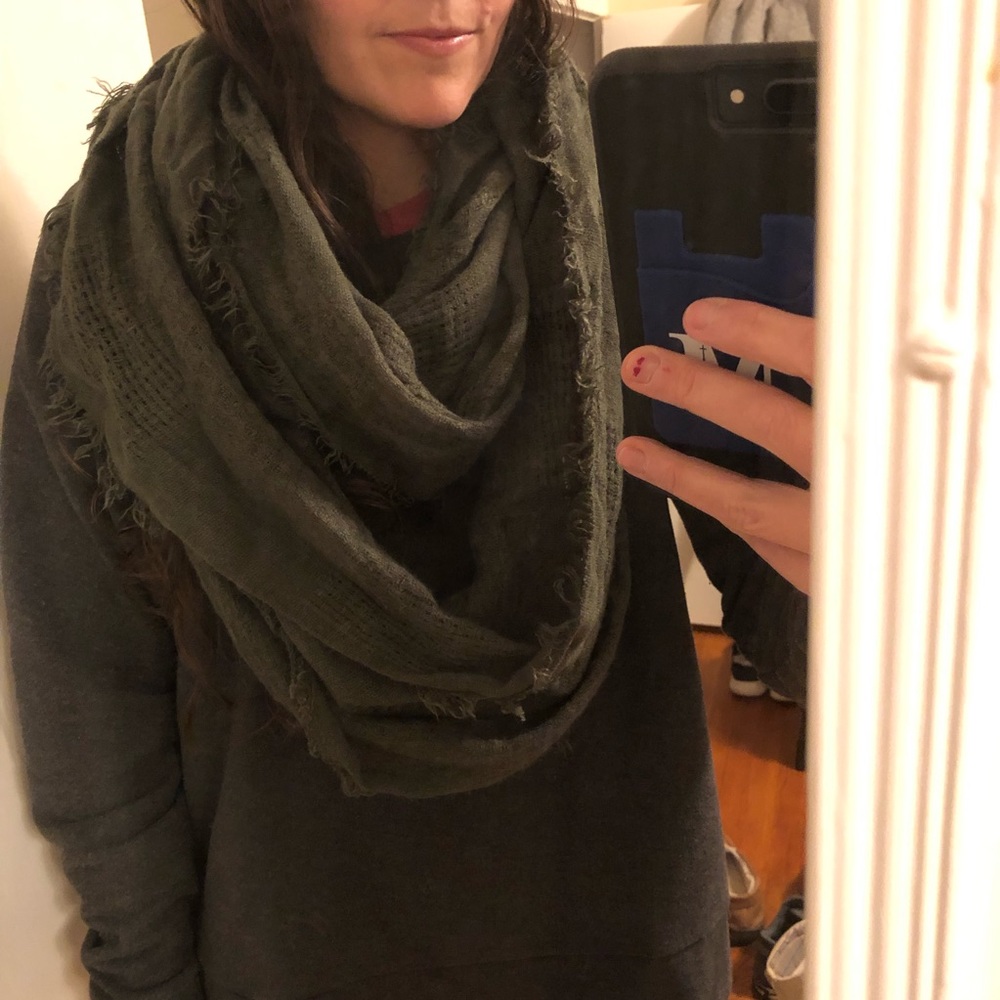 Olive Green Infinity Scarf